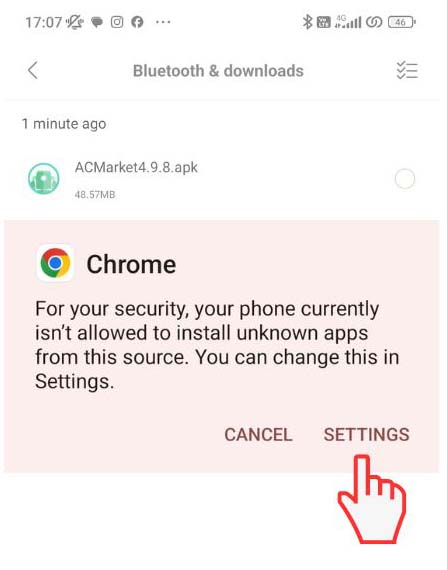 downloaded apk file install device settings